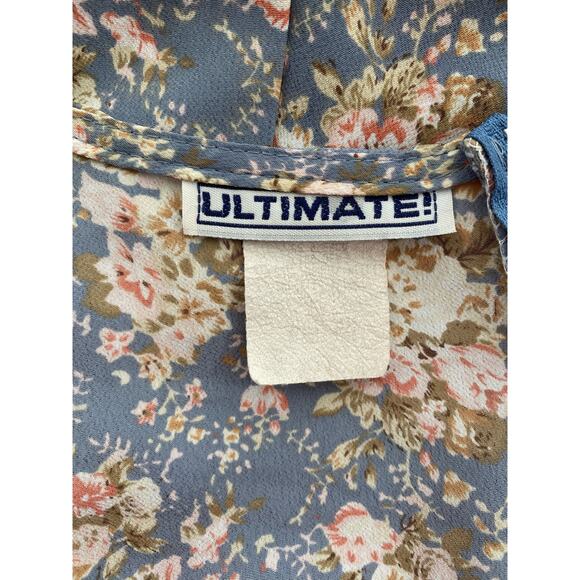 ULTIMATE! Floral Short Sleeve Dress Blue and Pink - Picture 5 of 5